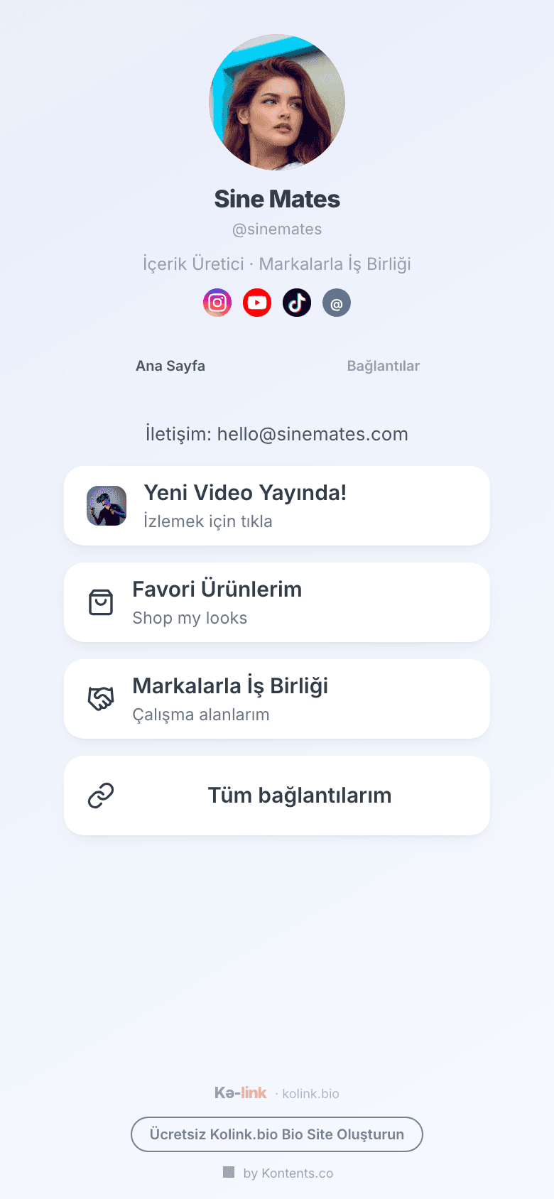 Kreatör teması önizlemesi
